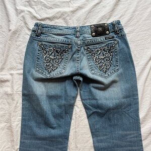 Embroidered/rhinestone Miss Me bootcut jeans 30x34